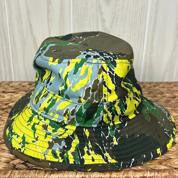 The North Face Class V Deep Grass Green Mountain Panorama Print Brimmer Hat Yth - Picture 3 of 7